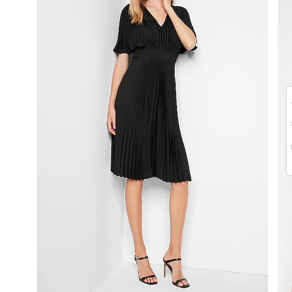 Express pleated midi dress